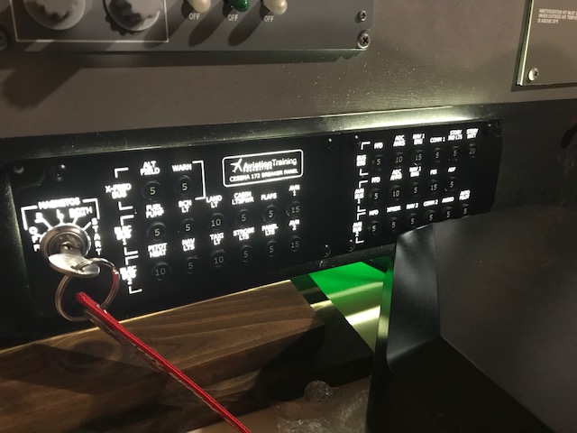 Close up of the breaker panel installed in my cockpit.